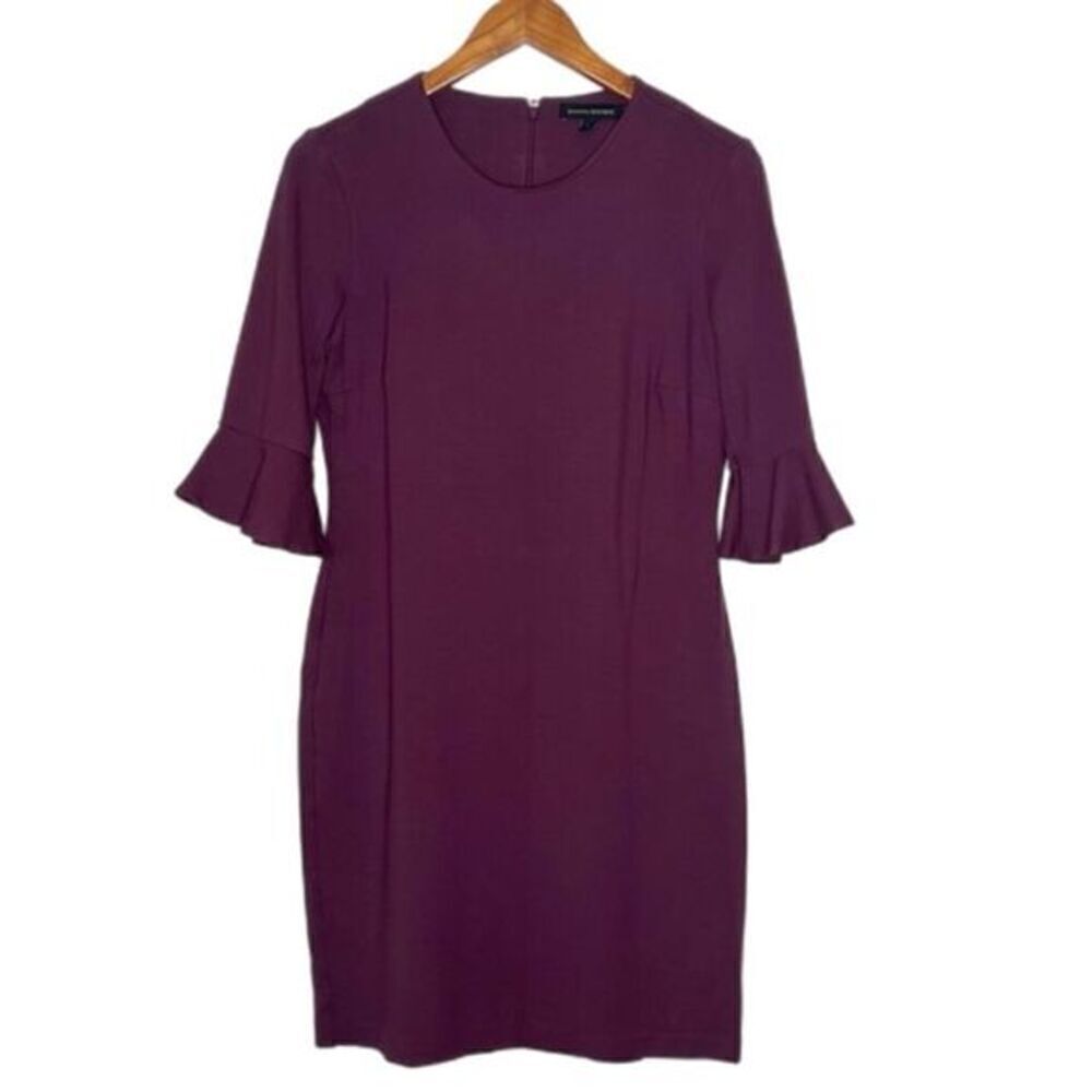 Banana Republic Plum Flutter Sleeve Shift Dress